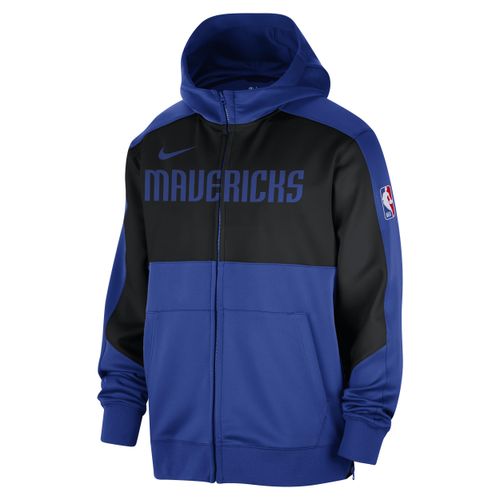 Dallas Mavericks Showtime Nike Dri-FIT NBA-Hoodie mit durchgehendem Reißverschluss (Herren) - Blau