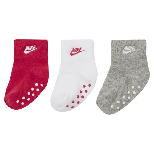 Nike griffige Knöchelsocken für Babys (6–12 M) (3 Paar) - Pink