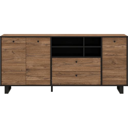 Sideboard FORTE, schwarz (eiche, schwarz), B:180,8cm H:81,6cm T:42cm, Sideboards, Sideboard, Breite ca. 180 cm