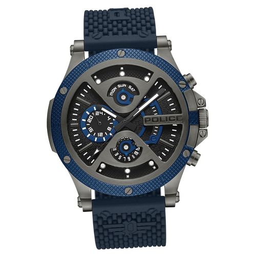Police Silikon Herren Uhr Multifunktion Armband blau Police Surigao D2UPOQ2110503