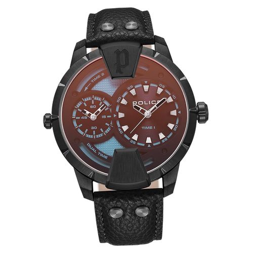 Police Leder Herren Uhr Analog Armband schwarz Police Huntley D2UPOA0022001