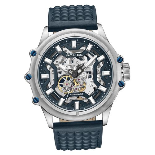 Police Leder Herren Uhr Analog Armband blau Police Luang D2UPOE1601803