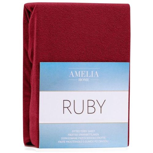 Bettlaken ruby farbe rotwein stil klassisch art des materials - textilien frottee 160-180x200 AmeliaHome