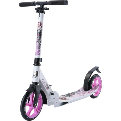 Cityroller STAR-SCOOTER Scooter lila (violett, weiß) mit abgesenktem Trittbrett