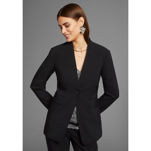 Longblazer HECHTER PARIS Gr. 42, schwarz Damen Blazer mit einem Knopf - NEUE KOLLEKTION