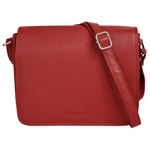 Umhängetasche BRUNO BANANI, Damen, Gr. B/H/T: 24cm x 19cm x 7cm onesize, rot, Leder, unifarben, leicht glänzend, Taschen, echt Leder