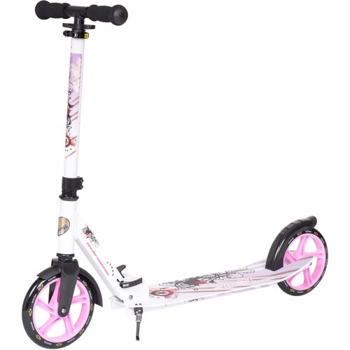 Cityroller STAR-SCOOTER, lila (violett, weiß), ScooterB:33cm L:98cm, mit abgesenktem XXL Trittbrett, B:33cm L:98cm