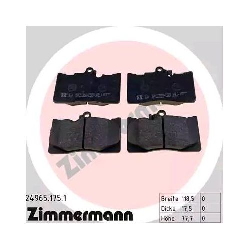 ZIMMERMANN Bremsbelagsatz LEXUS 24965.175.1 0446530450,0446530460,0446530470 0446530500,0446530430,0446530400,0446530410,0446530490,0446530491