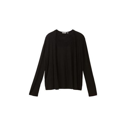 TOM TAILOR Damen Basic Cardigan, schwarz, Uni, Gr. XS
