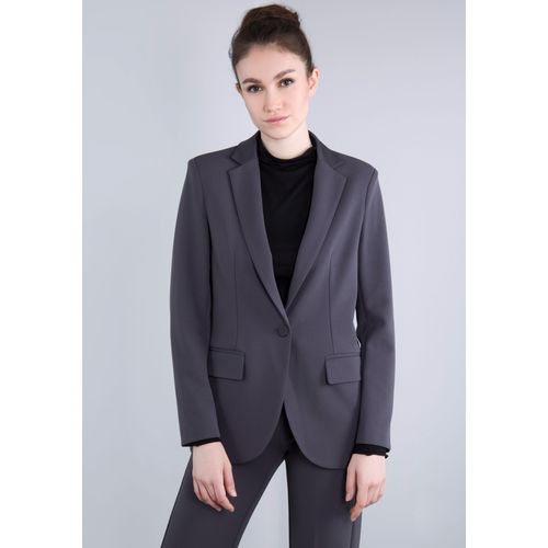 Longblazer IMPERIAL Gr. M (38), grau (piombo) Damen Blazer mit Satindetails und Stretch