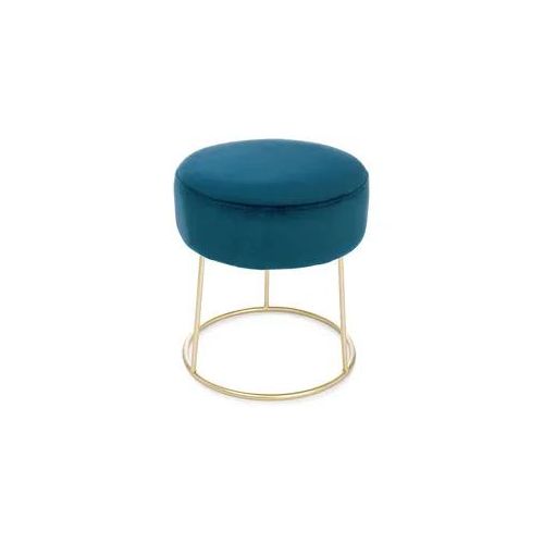 Hocker Clarissa in Samt-Optik, Blau