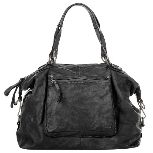 Shopper X-ZONE Gr. B/H/T: 40cm x 30cm x 18cm onesize, schwarz Damen Taschen echt Leder, Made in Italy