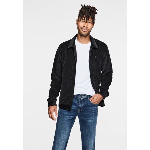 Cordjacke STREET ONE MEN, Herren, Gr. XXXL, grau (graphite grau), Web, 100% Baumwolle, unifarben, casual, normal normal, V-Ausschnitt, Langarm normaler Saum, Jacken, aus reiner Baumwolle