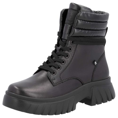 Schnürboots RIEKER EVOLUTION Gr. 40, schwarz Damen Schuhe Stiefelette, Plateauboots mit Schaftrandpolsterung