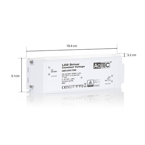 AcTEC Q8H LED-Treiber CV 24V, 75W