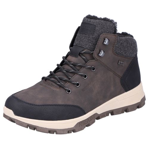 Winterboots RIEKER, Herren, Gr. 44, braun (braun, kombiniert), Textil, Synthetik, sportlich, Schuhe, mit komfortabler SoftFoam-Innensohle, Freizeitschuh, Schnürschuh, Topseller