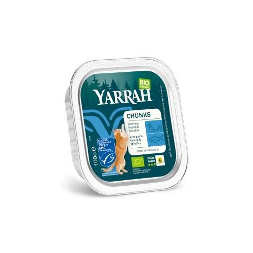 Yarrah Adult Bio Bröckchen in Soße 16x100 g Huhn und Fisch