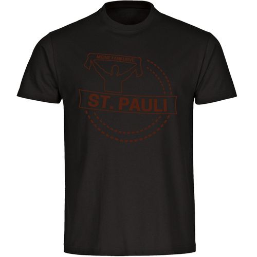 multifanshop Kinder T-Shirt - St. Pauli - Meine Fankurve - Druck braun - Kind