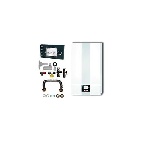 Wolf CGB-2-14 14kW Gasbrennwert-Therme Paket mit Bedienmodul BM2 und Anschlusszubehör