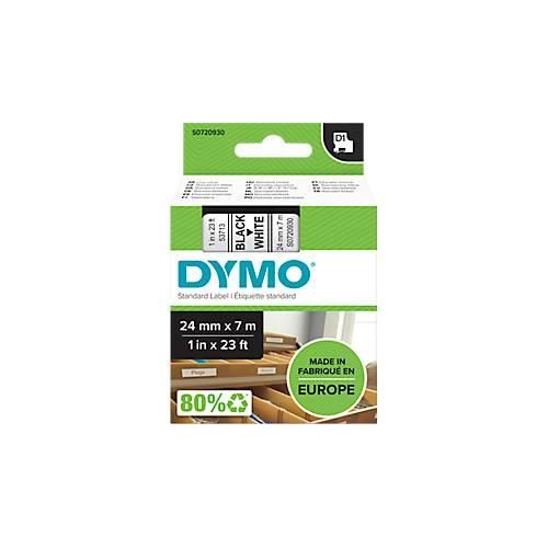 DYMO® Schriftbandkassette D1 53713, 24 mm, weiß/schwarz