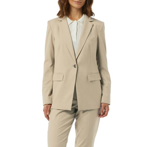 Longblazer COMMA Gr. 46, braun (camel) Damen Blazer mit V- Ausschnitt