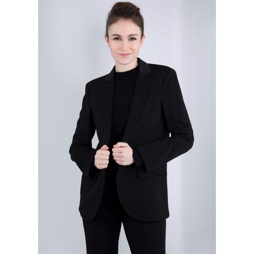 Longblazer IMPERIAL Gr. S (36), schwarz (nero) Damen Blazer mit Satindetails und Stretch