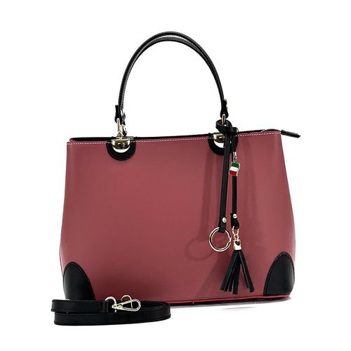 Handtasche altrosa schwarz Florence Tasche Leder D2OTF156A