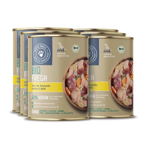 Nassfutter Bio Huhn für Hunde - 400g / 6er Pack