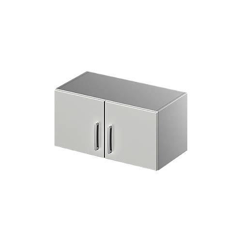 Schäfer Shop Genius Aufsatzschrank TETRIS SOLID, Stahlkorpus, 1 OH, B 800 mm, lichtgrau/weißalu