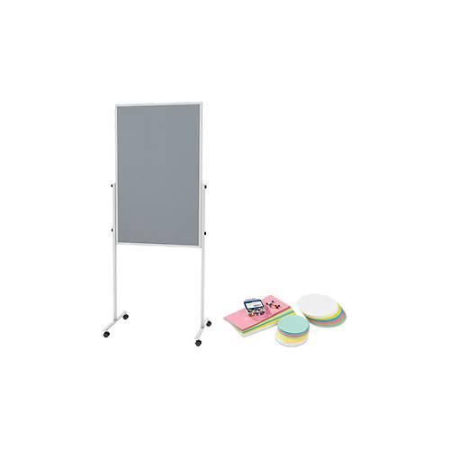 Moderationstafel Maulsolid, Filz grau/Whiteboard, H 1200 x B 750 mm, gratis Moderationskarten