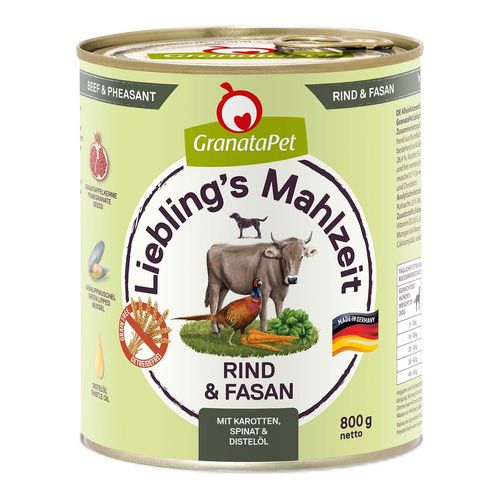 GranataPet Liebling's Mahlzeit Rind und Fasan 6x800g