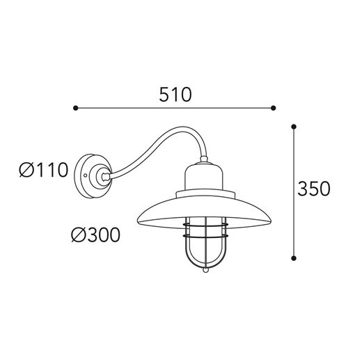 Wandlampe Patio Cage 3300 messing antik/klar