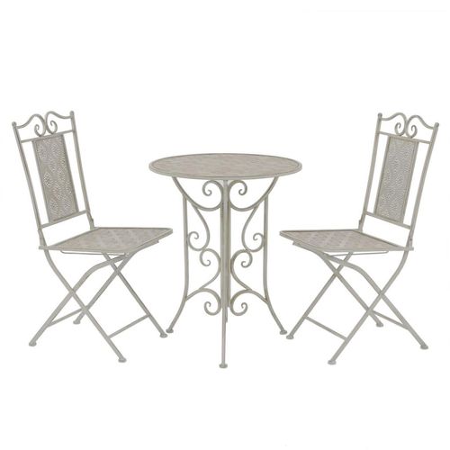 vidaXL 3-tlg. Bistro-Set Stahl Grau