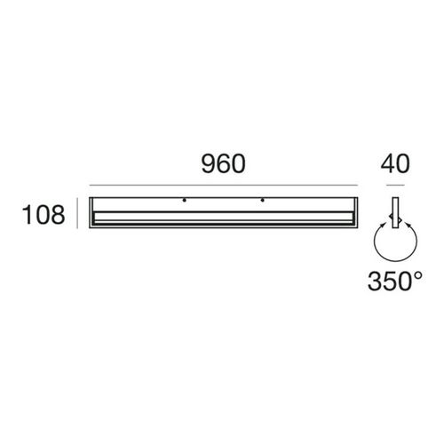 LED-Wandleuchte Tablet W1, Breite 96 cm, weiß