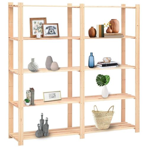 vidaXL Lagerregale 5 Böden 2 Stk. 170x38x170cm Massivholz Kiefer 500kg