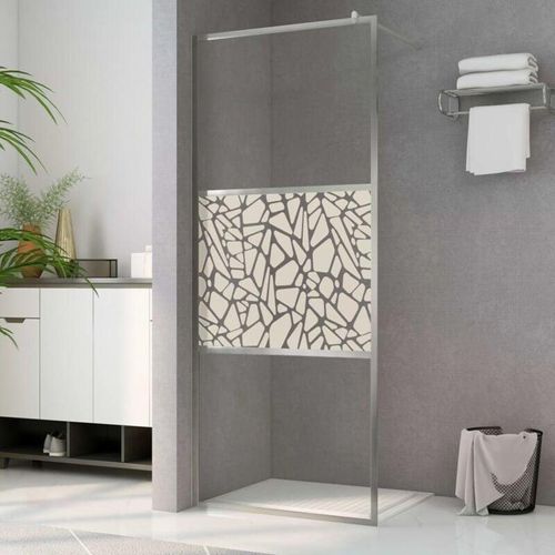 Duschwand für Begehbare Dusche ESG-Glas Steindesign 80x195 cm