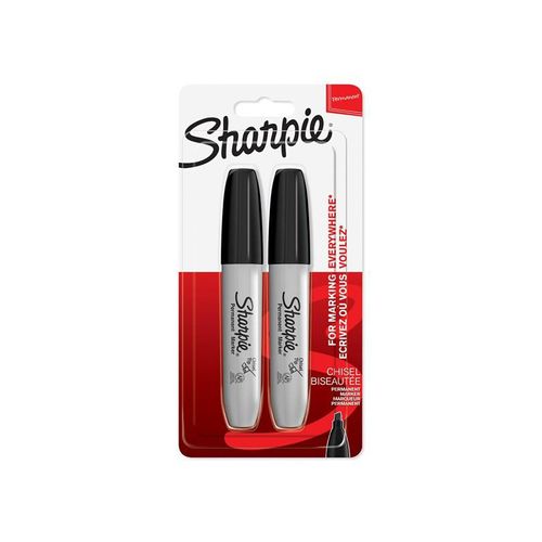 Sharpie Permanentmarker mit Keilspitze | schwarz | 2 Stück