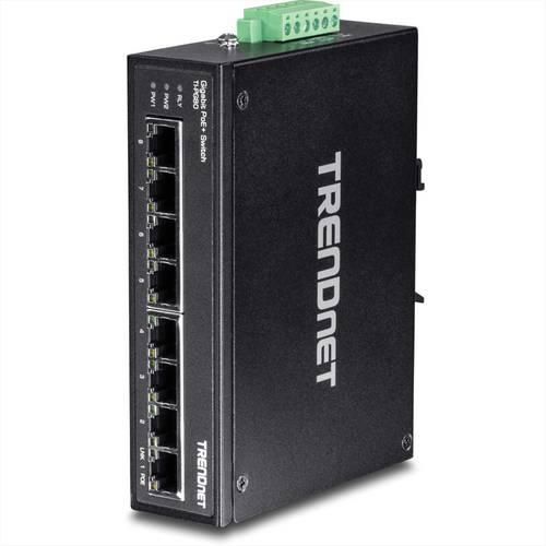 TRENDnet TI-PG80 8-Port Gehärteter Industrieller Gigabit PoE+ DIN-Rail Switch