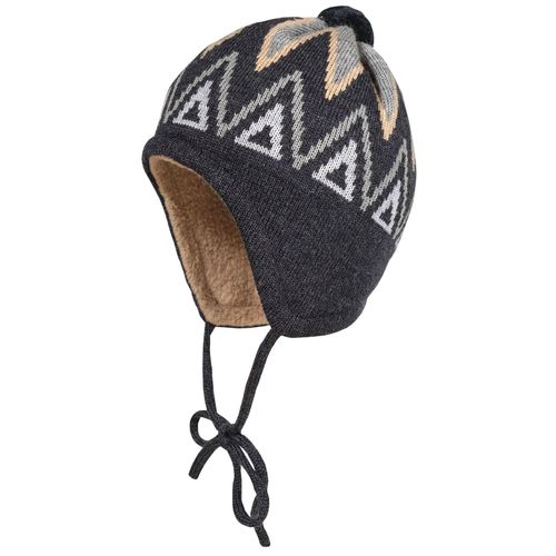 MAXIMO Strickmütze, aus Wolle im Norweger-Stil mit Pompon und Teddyfutter