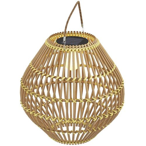 Solarleuchte Rattan, Wasserdicht Solarlampe Gartenleuchte Stahl