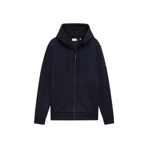 TOM TAILOR Herren Basic Hoodie Sweatjacke, blau, Uni, Gr. XXL