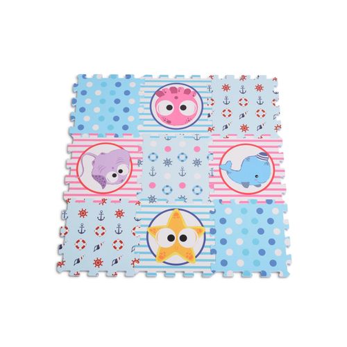 Moni Puzzlematte 9 teilig Puzzleteppich Teilegröße 31 x 31 cm EVA-Schaum blau