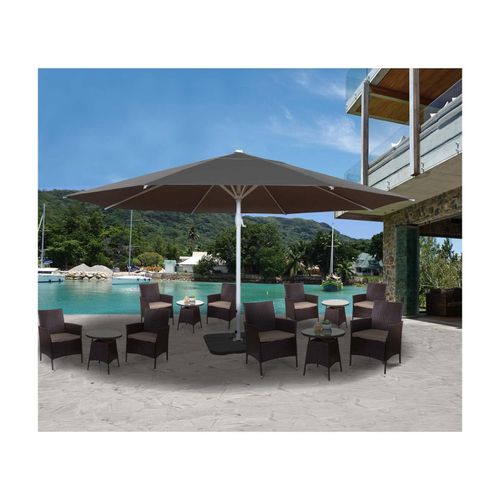 Sonnenschirm Carpi II, Gastronomie Marktschirm, Ø 5m Polyester/Alu Mast weiß 28kg ~ anthrazit mit Ständer