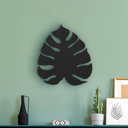 Wandleuchte Monstera, Blattform, 3 x G9, Stahl, schwarz