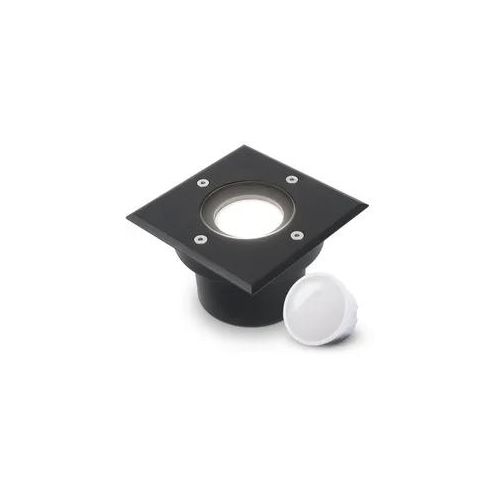 LED Bodeneinbaustrahler Schwarz FLACH eckig 230V IP67 - Leuchtmittel: 5W 4000K D...