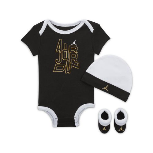 Jordan Holiday Shine 3-Piece Boxed driedelige rompertjesset voor baby's - Zwart