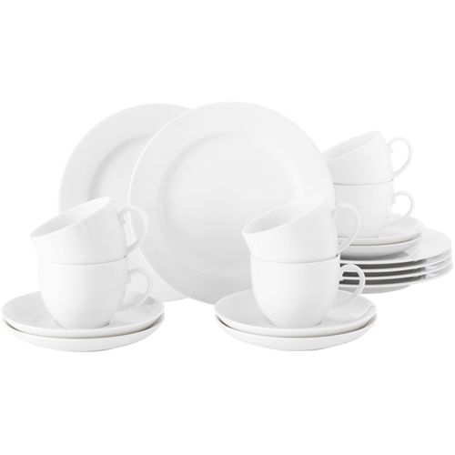 Kaffeeservice SELTMANN WEIDEN "Geschirr-Set, Service Rondo" Geschirr-Sets Gr. 18 tlg., weiß 18 Teile, für 6 Personen