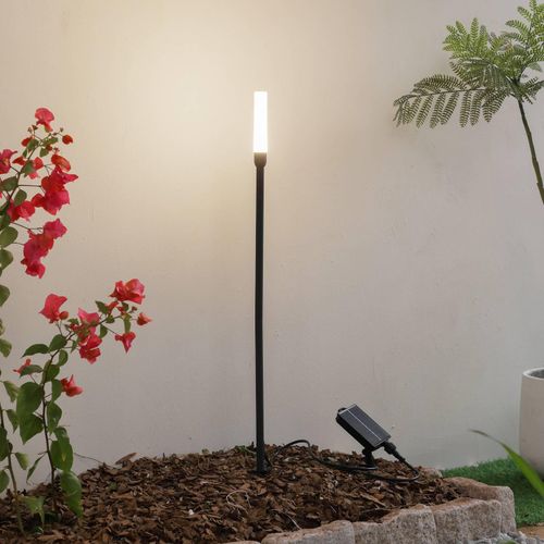 Lindby LED-Solarleuchte Balian, schwarz, Aluminium, 3.000 K