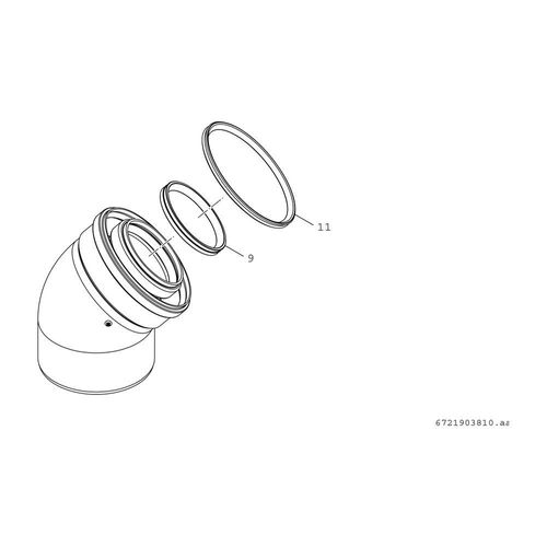 BOSCH Abgaszubehör FC-CE60-45 Luft-/Abgasbogen 45 Gr, d:60/100 mm 7738112501