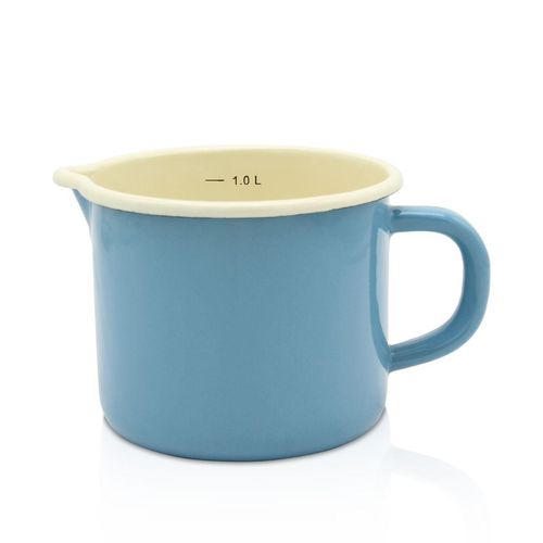 Emaillierter Milchtopf - blau - 12 cm